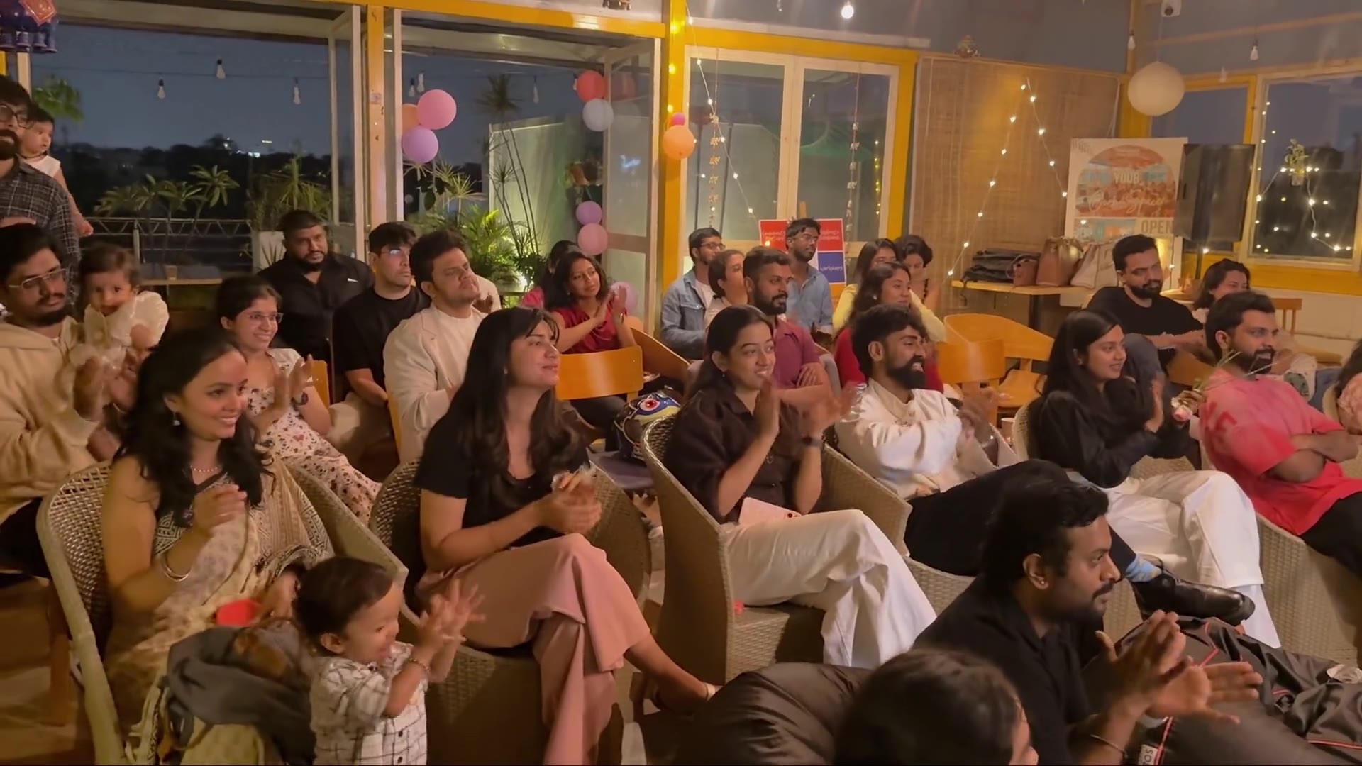 A full room clapping at the Follow launch
