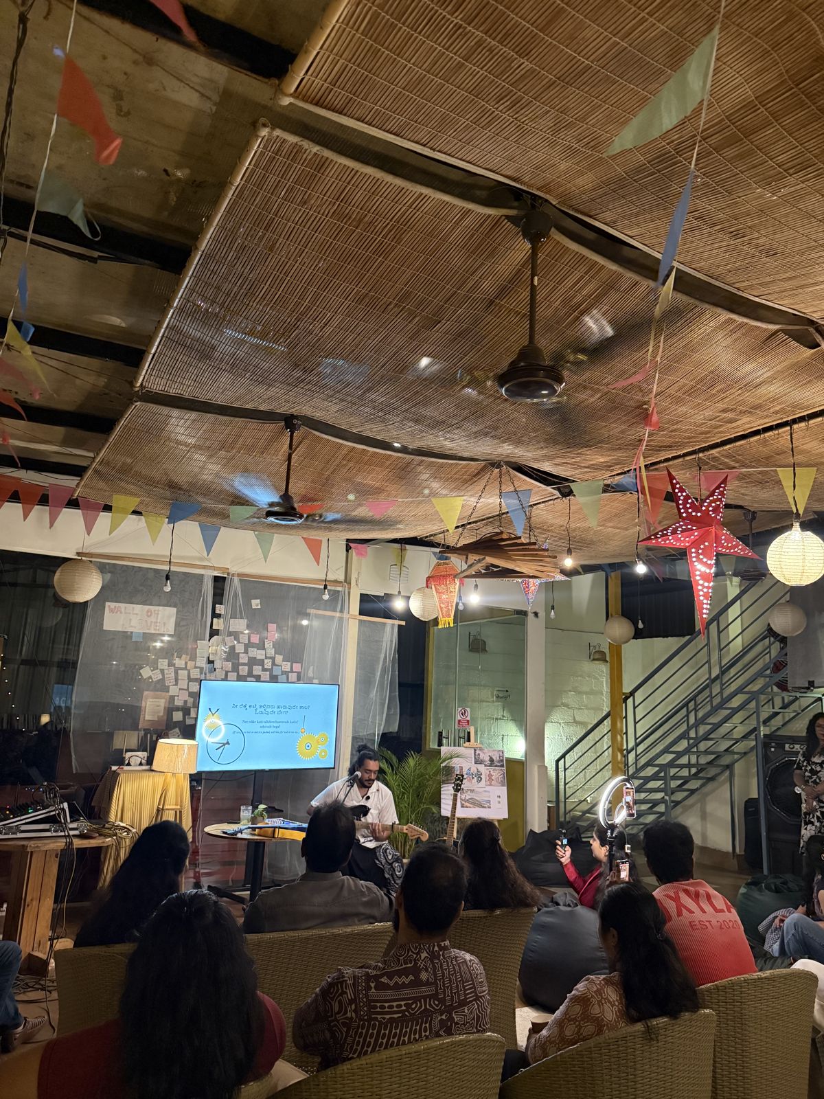 The room at Dialogues during the show