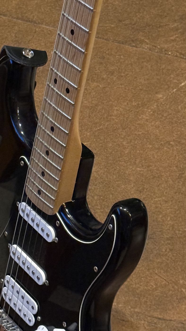Close-up of an electric guitar